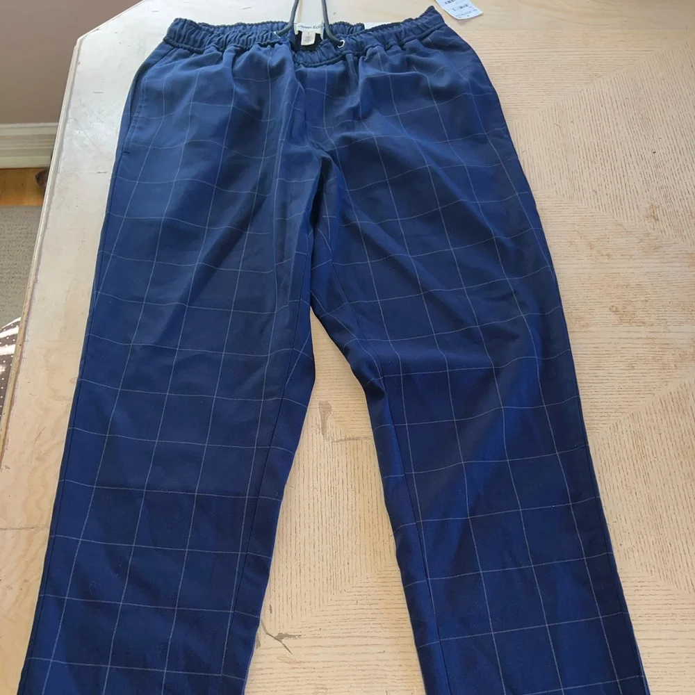 OPEN EDIT Men's E-Waist Plaid Stretch Pants NEW size small